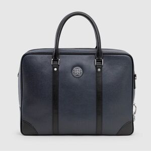 Sleek Black Leather Women's Briefcase